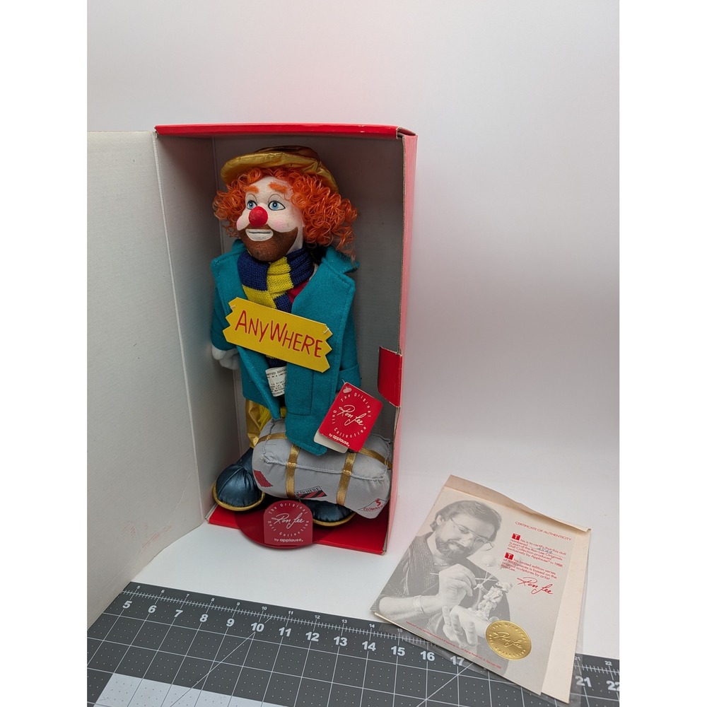 Ron Lee Georgie Clown Doll Teal 1988 Limited Edition 4544 of 5000 with COA Box